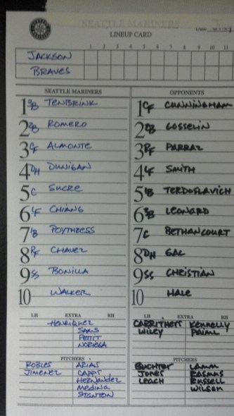 Lineup Card