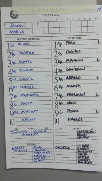 Lineup Card