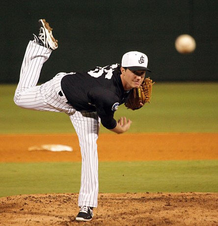 Tyler Burgoon struck out 4 in relief and got the win in Jackson's game 2 win last night (Seth Chandler)