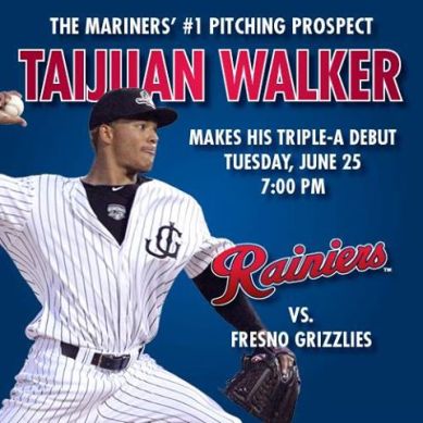 Yesterday afternoon Tacoma already began promoting Taijuan's first home start. (Tacoma Media Relations)