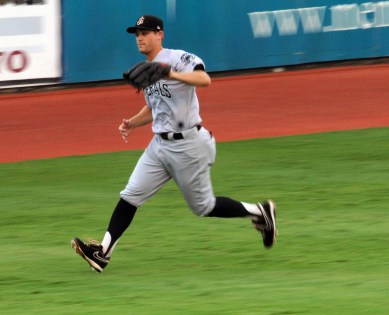 Jack Marder was 2-for-2 with 3 RBIs Thursday. Here he runs down a fly ball in LF. (Tim Evearitt)